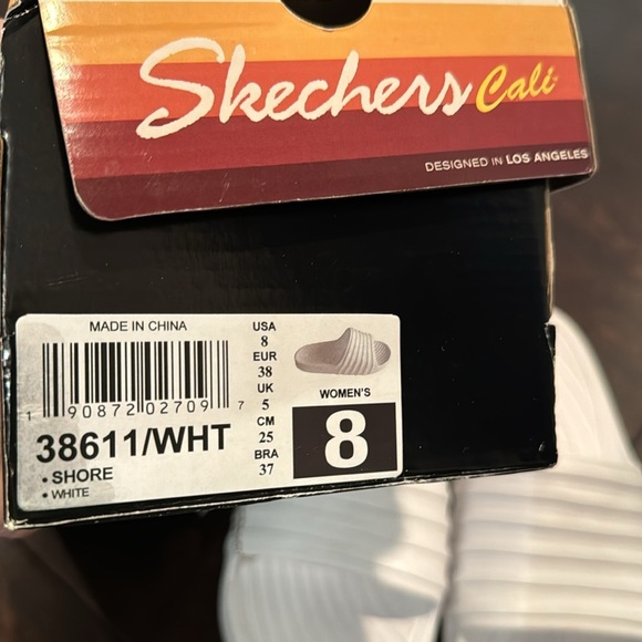 Skechers Cali Slides in white NIB 8 - Picture 6 of 7